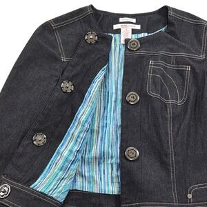 Nine‎ & Company Denim Jacket Womens Size 10 Stretch Blue Lined